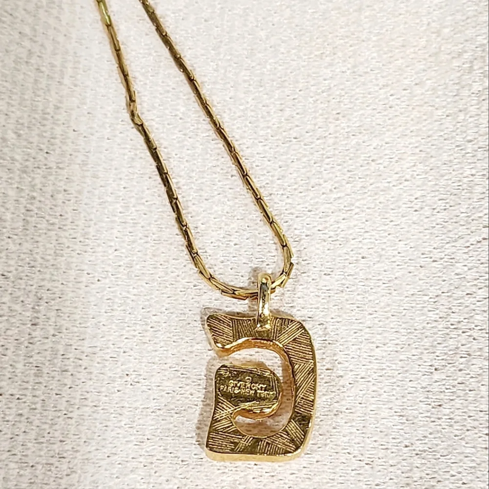 Auth GIVENCHY Gold Hardware G Rhinestones Necklace - Picture 2 of 10